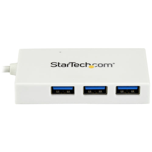 StarTech.com 4 Port USB C Hub - USB 3.1 Gen 1 Adapter - Portable White Hub