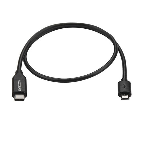 StarTech USB-C to Micro-B Cable 0.5m - USB 2.0 - Fast Data Transfer - Black