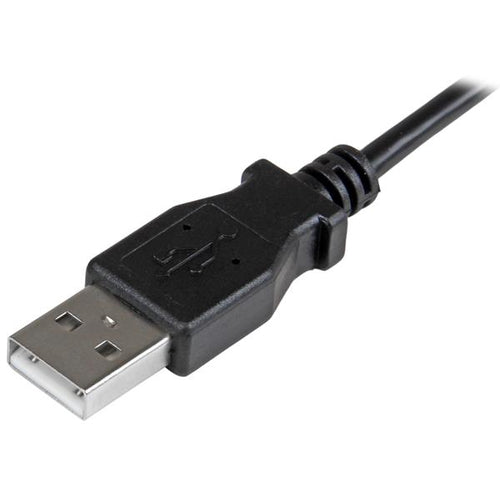 USB 2.0 Micro USB Lade- und Synchronisationskabel 0,5m Stecker-Stecker Winkel Schwarz