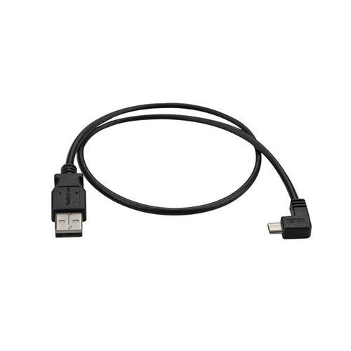 USB 2.0 Micro USB Lade- und Synchronisationskabel 0,5m Stecker-Stecker Winkel Schwarz