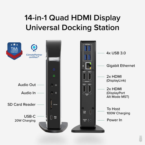 Plugable Technologies UD-3900C4 laptop dock/port replicator