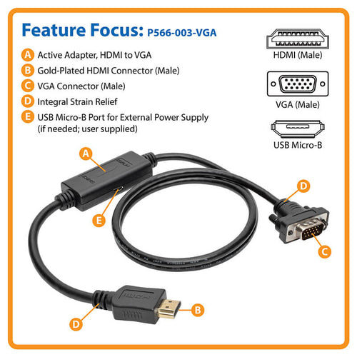 Tripp Lite P566-003-VGA video cable adapter