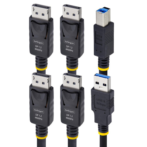 StarTech.com DDU1226 KVM Cable - 6ft Dual-DisplayPort & USB 3.0 - 4K 60Hz