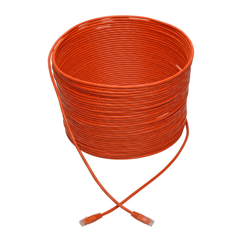 Cat6 Gigabit Ethernet Cable 100ft PoE Orange Tripp Lite