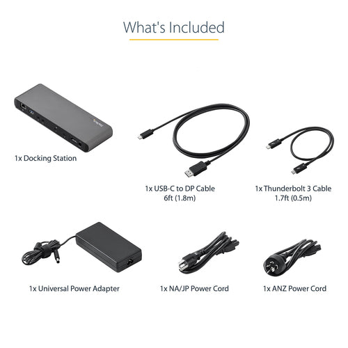 StarTech.com TB3DK2DPPD laptop dock/port replicator