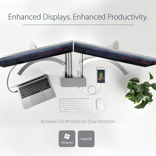 StarTech.com TB3DK2DPPD laptop dock/port replicator