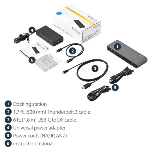 StarTech.com TB3DK2DPPD laptop dock/port replicator