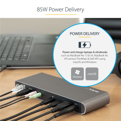 StarTech.com TB3DK2DPPD laptop dock/port replicator