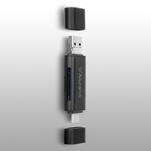USB 3.1 Type C MicroSD SD Card Reader Aluratek AUCRC300F