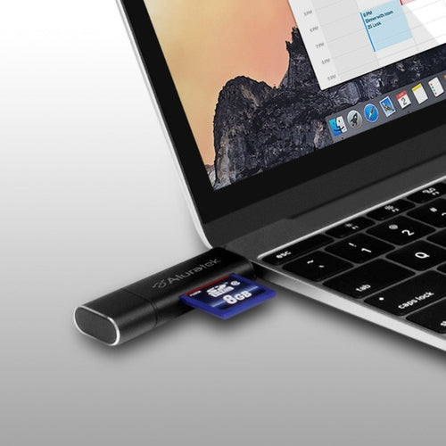 USB 3.1 Type C MicroSD SD Card Reader Aluratek AUCRC300F