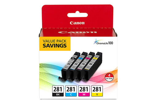 Canon CLI-281 Tintenpatronen-Multipack Cyan Magenta Gelb Schwarz Farbstoffbasierte Tinte