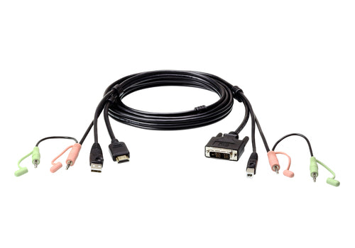 KVM Kabel HDMI zu DVI-D 1,8M ATEN USB mit Audio