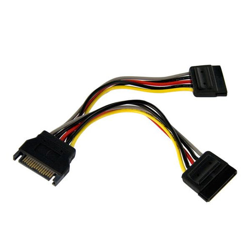 6in SATA Power Y Splitter Cable Adapter Male/Female 15-pin
