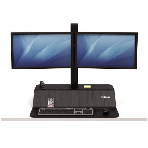 Sit-Stand Desk Converter Fellowes 8082001 Adjustable Black 736.6 mm Height