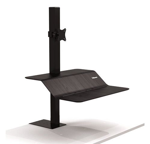 Fellowes Sitz-Steh-Schreibtischaufsatz 8080101 – Ergonomische schwarze Arbeitsplatzlösung