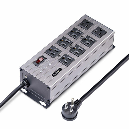 Industrial Power Strip 8-Outlet PDU 125V 15A Surge Protection