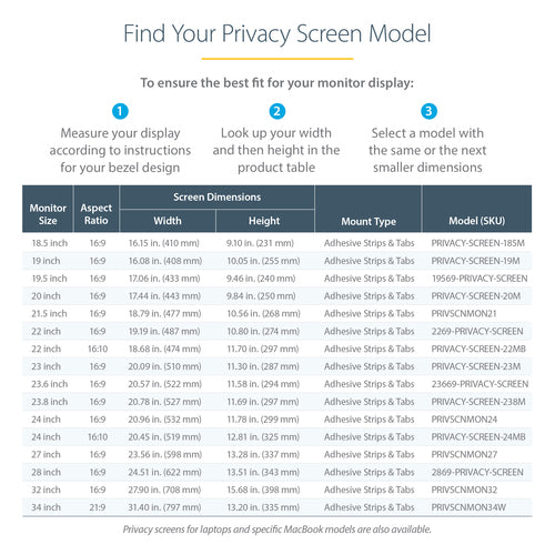 StarTech.com 2269-PRIVACY-SCREEN display privacy filter