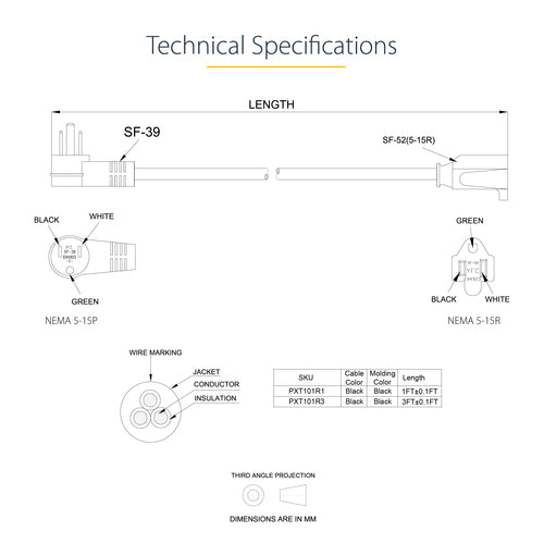 StarTech.com PAC101R1 power cable