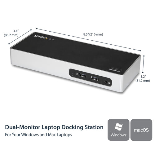 USB 3.0 Dual Monitor Laptop-Dockingstation HDMI DVI VGA 6-Port USB-Hub