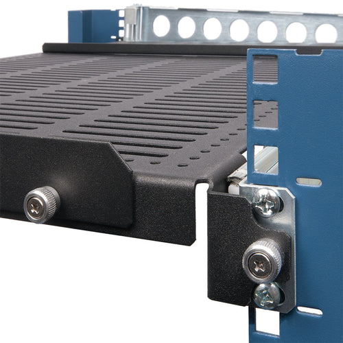 Adjustable Rack Shelf Black 1U Equipment Storage Solution