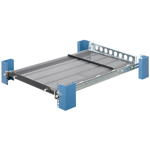 Adjustable Rack Shelf Black 1U Equipment Storage Solution