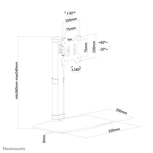 Neomounts FPMA-D890BLACK monitor mount / stand