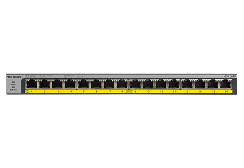 Gigabit Ethernet Switch NETGEAR GS116PP Unmanaged 16-Port PoE Rack Mount