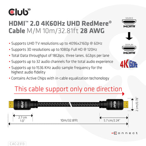 CLUB3D CAC-2313 HDMI cable