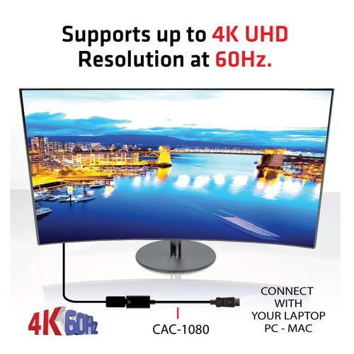 DisplayPort 1.4 auf HDMI 2.0b Aktiver Adapter Club3D Schwarz