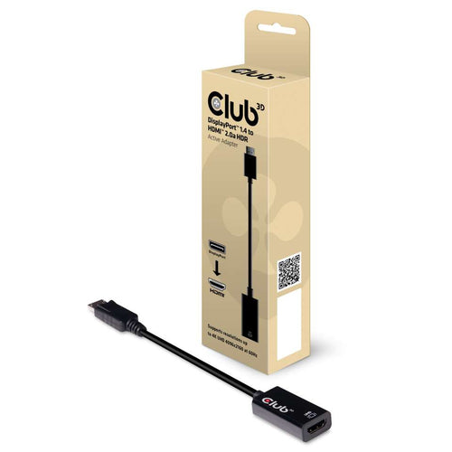 DisplayPort 1.4 auf HDMI 2.0b Aktiver Adapter Club3D Schwarz