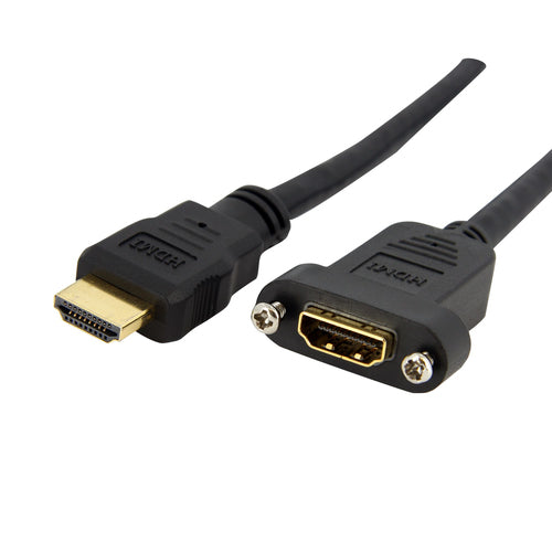 4K High-Speed HDMI-Kabel 0,9 m mit Panelmontageadapter 10,2 Gbit/s