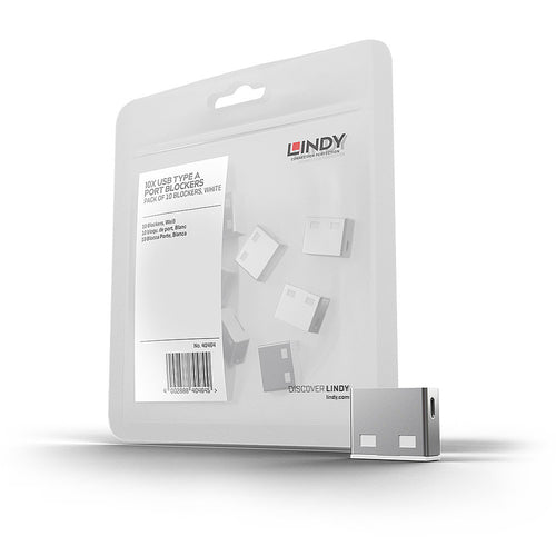USB Port Blocker Pack of 10 White Type-A ABS