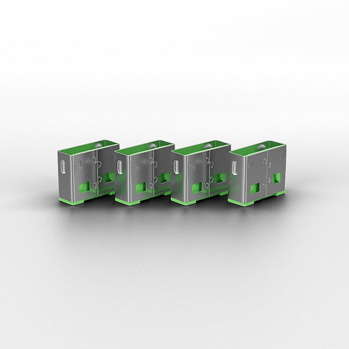 USB Port Blocker Pack of 4 Green Type-A ABS