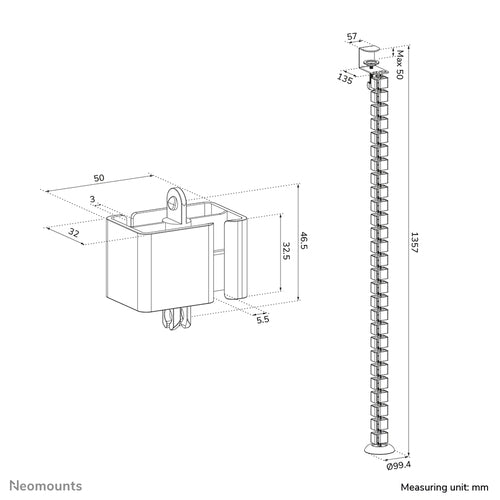 Neomounts ADS06-131BL cable organizer