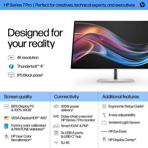 HP Series 7 Pro 27 inch 4K Thunderbolt 4 Monitor - 727pk computer monitor