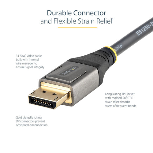 DisplayPort 1.4 Cable 1ft 8K 60Hz Ultra HD 4K 120Hz StarTech.com