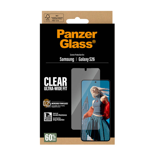PanzerGlass ® Screen Protector Samsung Galaxy S26 | Ultra-Wide Fit w. EasyAligner