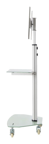 TV Mount Stand 37-70 Inch Adjustable 600x400mm Aluminum Glass White