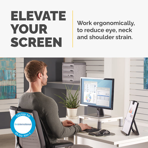 Fellowes Standard Monitorständer – Verstellbarer ergonomischer Ständer – Max. Gewicht 27 kg