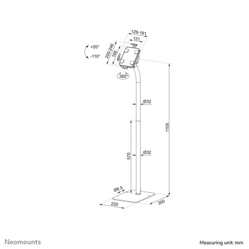 Neomounts FL15-625WH1 tablet security enclosure