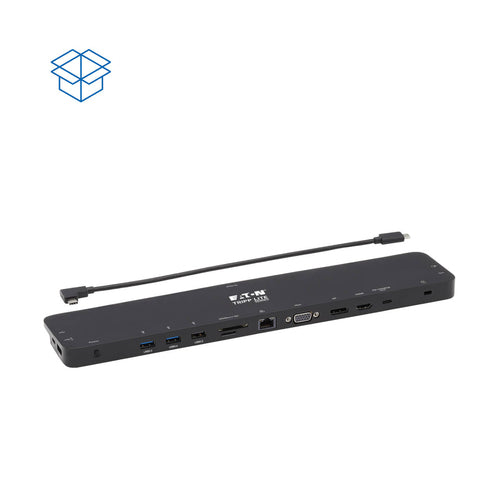 USB-C Dock Tripp Lite U442-DOCK7D-B Triple Display 4K HDMI DP VGA 100W PD