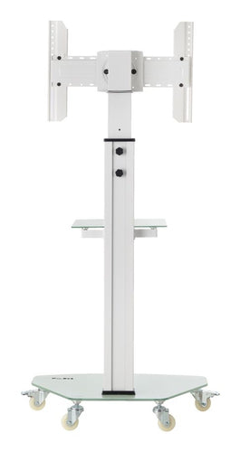 TV Mount Stand 37-70 Inch Adjustable 600x400mm Aluminum Glass White