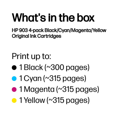 HP 903 4-Pack CMYK(4) Original Combo ink cartridge