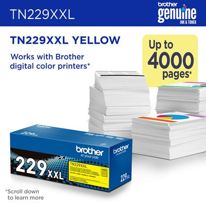 Brother TN-229XXLY Tonerkartusche – Gelb – Hohe Reichweite – 4000 Seiten