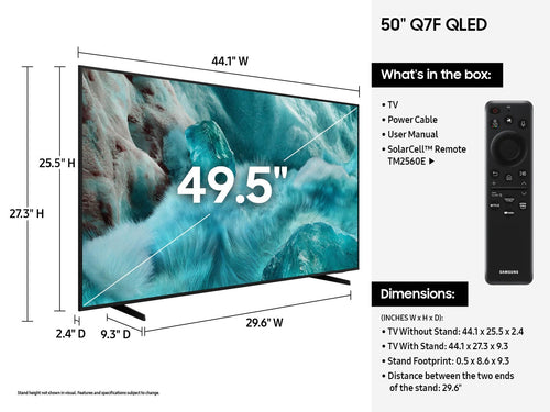 Smart TV Samsung Q7F QN50Q7FAAF 50-Inch 4K QLED Wi-Fi Black