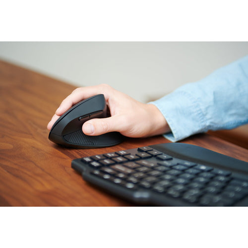 Kensington Pro Fit Ergo KM675 EQ Wireless Desktop Set – Ergonomische QWERTY Tastatur und Maus – Schwarz