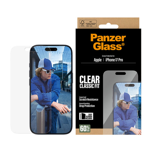PanzerGlass ® Screen Protector iPhone 17 Pro | Classic Fit w. EasyAligner