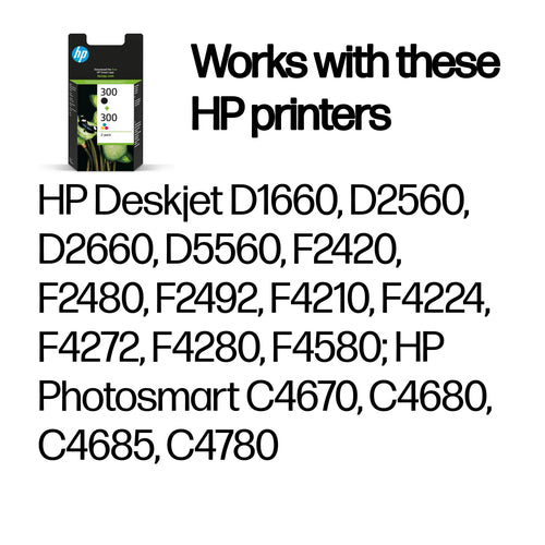 HP 300 2-pack Black/Tri-color Original Ink Cartridges ink cartridge