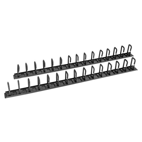 Kabelmanagement-Panel Rocstor Kunststoff Stahl Schwarz 2er-Pack