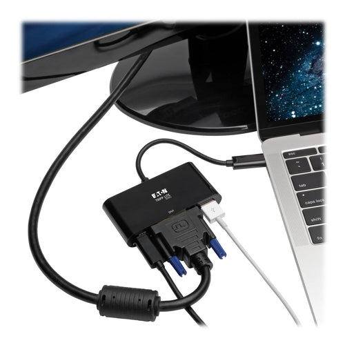 USB-C to DVI Adapter with USB Hub Tripp Lite U444-06N-DUB-C 1920x1080